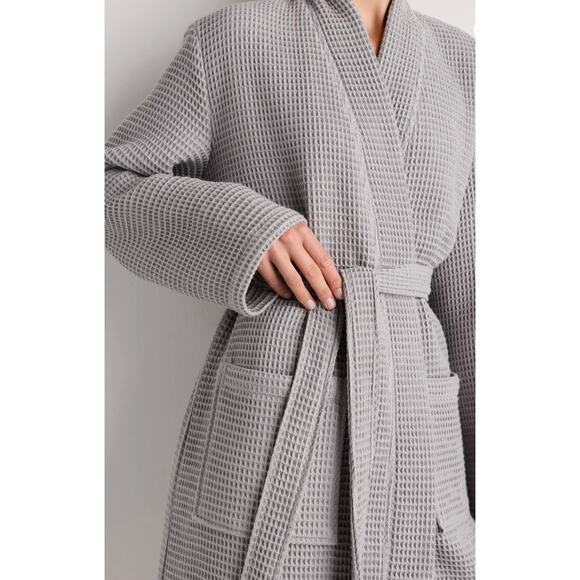 Quince Other - Quince Unisex Organic Turkish Waffle Robe Grey Large